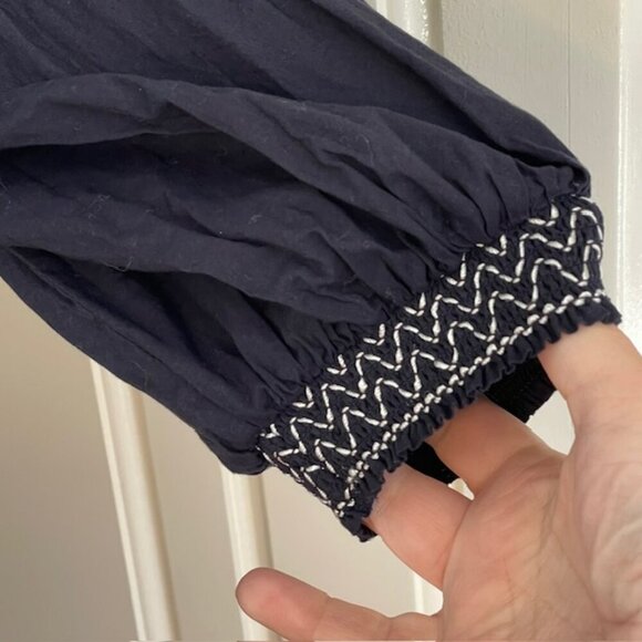 Figue 100% Cotton Smocked Embroidered Charlie Relaxed Fit Mini Dress Large - Picture 8 of 15